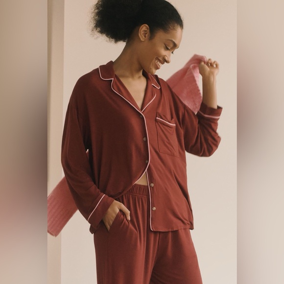 NWOT Anthropologie Women's Button-Up Pajama Top Wine Color Modal Sleepwear 3XL - Picture 12 of 13